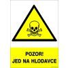Samolepka Pozor! Jed na hlodavce, 7,5 x 10,5 cm