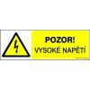 Samolepka Pozor! Vysoké napětí, 15 x 5 cm