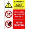 Samolepka Vysoké napětí / Nehas vodou / Vstup ..., A4