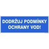 Samolepka Dodržuj podmínky ochrany vod!, 30 x 10,5 cm