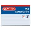 Kartoteční listy A7, 100 ks, linka, Herlitz, bílá