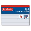 Kartoteční listy A6, 100 ks, linka, Herlitz, bílá
