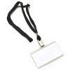 Visačka s černou šňůrkou, pevný plast, 90 x 55 mm