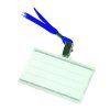 Visačka s modrou šňůrkou, pevný plast, 90x55mm,