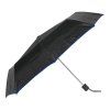 Deštník skládací Hasy, černý s modrým lemem