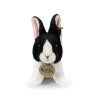 Plyšový králík bílo-černý sedící, 16 cm