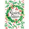 Přání BeBechy A6, kraft bílý - Krásné Vánoce