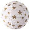 Lampion papírový Bílý s hvězdami, kulatý 35 cm
