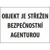 Samolepka Objekt je střežen agenturou, 14 x 10 cm