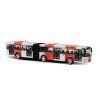 Kovový kloubový autobus PID Praha červený, kloubový, 18 cm