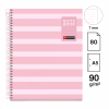 Blok A5 Miquelrius Between the Lines - Pink, spirála, 80 listů, linka