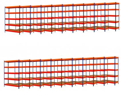 217 promotie pachet 20x raft 216x140x50 cm profesional lacuit cu 5 polite portanta 2000 kg albastru portocaliu