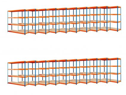 5253 promotie pachet 20x raft 180x120x60 cm industrial profesional lacuit cu 4 nivele portanta 1600 kg albastru portocaliu