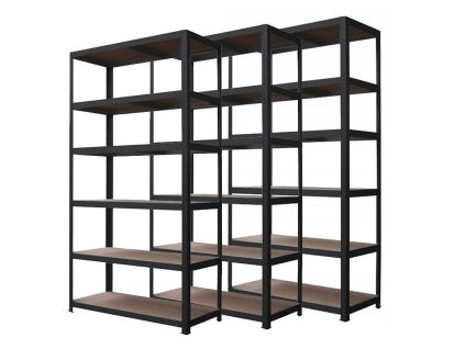 PROMOTIE - Pachet: 3x Raft 2400x1000x600 mm lăcuit cu 5 polite, portanta 875 kg - NEGRU
