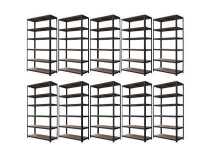 5490 promotie pachet 10x raft 240x120x50 cm lacuit cu 6 polite portanta 1050 kg negru