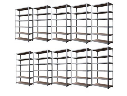 PROMOTIE - Pachet: 10x Raft 240x100x40 cm metalic zincat cu 6 polite, portanta 1050 kg