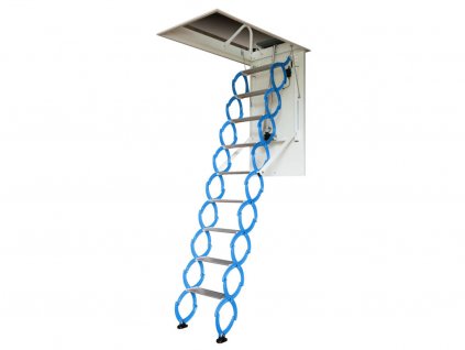 scări de mansardă electrice, extensibile, albastru