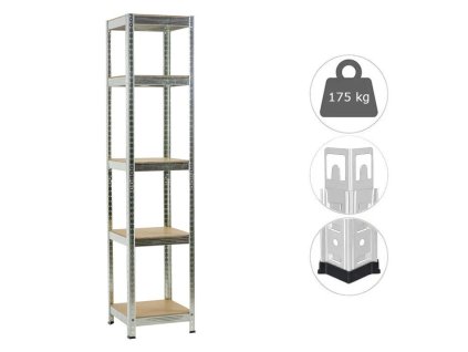 MEGA HIT: Raft 180x40x40 cm zincat cu 5 polite, portanta 875 kg 01