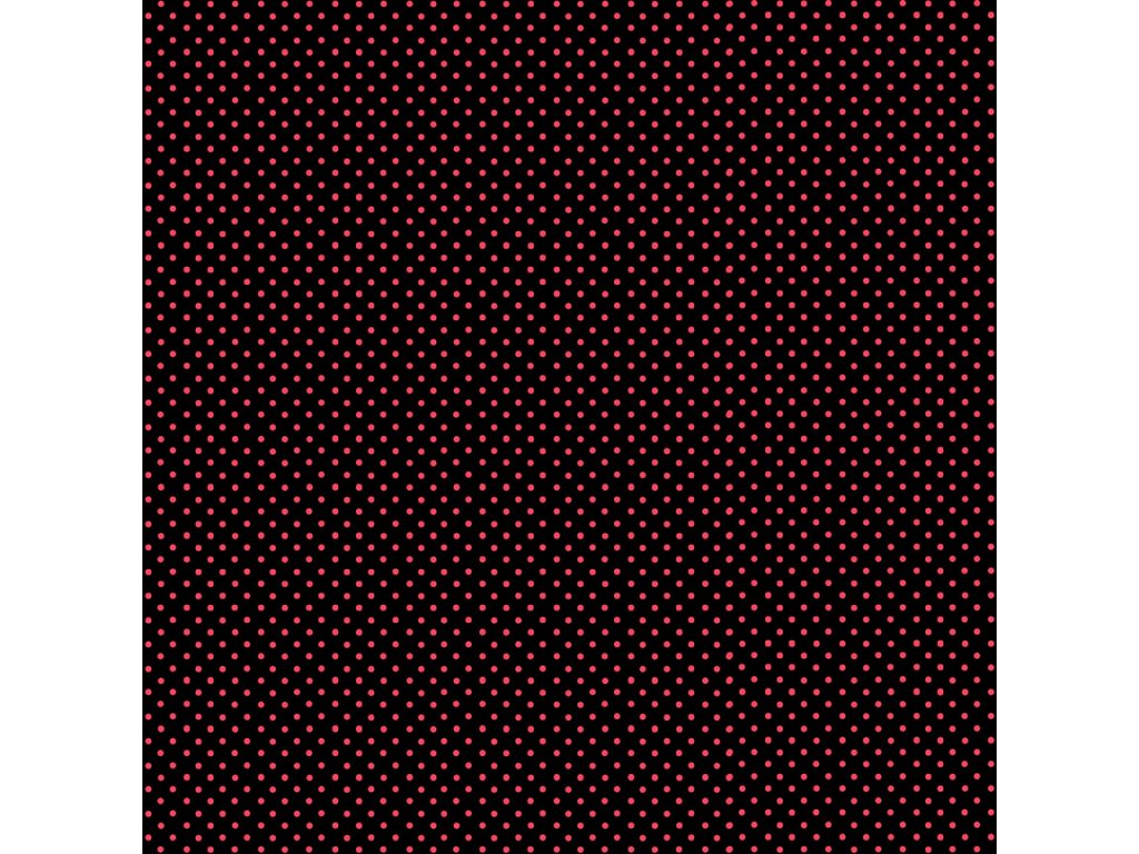 Látka bavlna v metráži 830XR se vzorem červených puntíků na černém podkladu