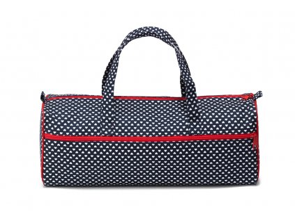 Taška na kreativní pomůcky a vlnu Prym 612647 tmavě modrá barva s bílými srdíčky