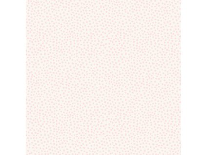 Látka bavlna v metráži 766L s geometrickým motivem vzor růžové nepravidelné čtverce na smetanovém podkladu