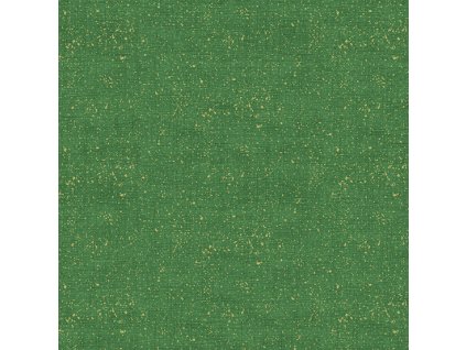 Látka bavlna v metráži se zlatým efektem 2566G5 Zelená jednobarevná látka se vzorem textury lnu