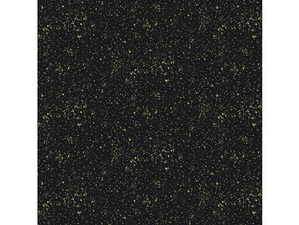 Látka bavlna v metráži se zlatým efektem 2566X Černá jednobarevná látka se vzorem textury lnu