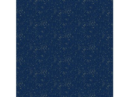 Látka bavlna v metráži se zlatým efektem 2566B10 Tmavě modrá jednobarevná látka se vzorem textury lnu