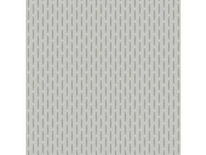Látka bavlna v metráži 838C s geometrickým motivem vzor tmavě šedý zig zag na světle šedém podkladu