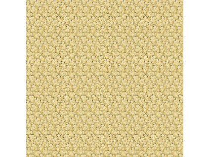 Látka bavlna v metráži 951Y s květinovým motivem vzor žluté astry