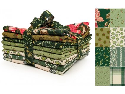 Fat Quarters Joy G látky s květinovými a geometrickými vzory