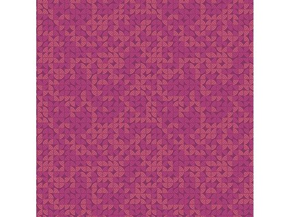 Látka bavlna v metráži 1096P s geometrickým motivem tmavě růžový a růžový geometrický vzor na tmavě růžovém podkladu