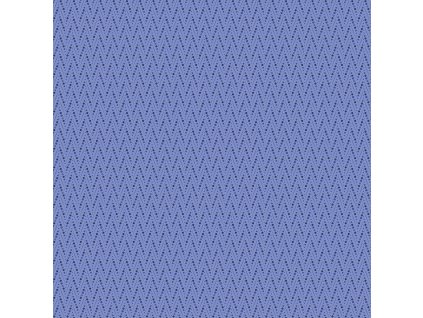 Látka bavlna v metráži 1098B s geometrickým motivem vzor zig zag s puntíkem na modrém podkladu