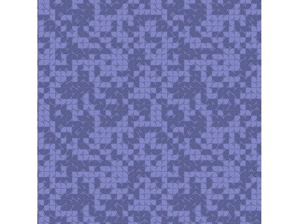 Látka bavlna v metráži 1096P2 s geometrickým motivem světle fialový a tmavě fialový geometrický vzor na fialovém podkladu