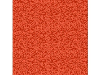 Látka bavlna v metráži 1162O s geometrickým motivem světle oranžový geometrický vzor se srdíčky na oranžovém podkladu