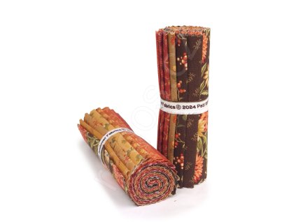 Set látek Autumn Woods RN s podzimním vzorem v hnědých, červených a tmavě žlutých odstínech