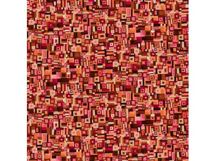 Látka bavlna v metráži se zlatým efektem 160R s geometrickým motivem, vzor čtverce a obdélníky se zlatým efektem