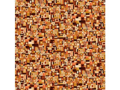 Látka bavlna v metráži se zlatým efektem 160Y s geometrickým motivem, vzor čtverce a obdélníky se zlatým efektem