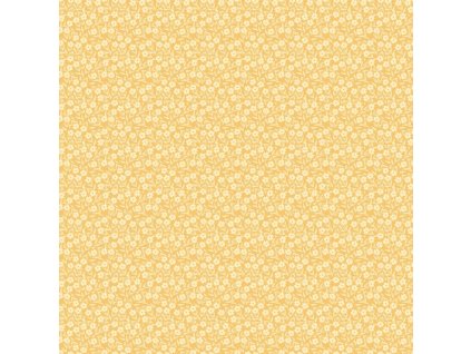 Látka bavlna v metráži 1569Y s květinovým motivem, vzor slunečnice na žlutém podkladu
