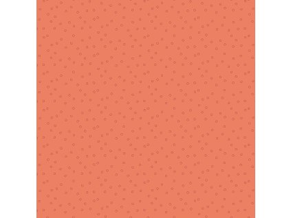 Látka bavlna v metráži 1570O s geometrickým motivem, vzor pylové zrno na oranžovém podkladu