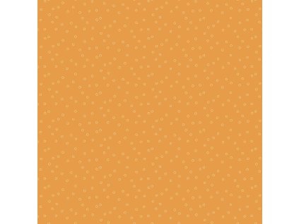 Látka bavlna v metráži 1570Y s geometrickým motivem, vzor pylové zrno na tmavě žlutém podkladu