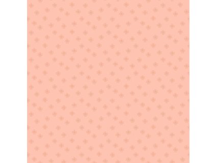 Látka bavlna v metráži 1572O s geometrickým motivem, vzor patchworkové hvězdy Ohio Stars na světle oranžovém podkladu