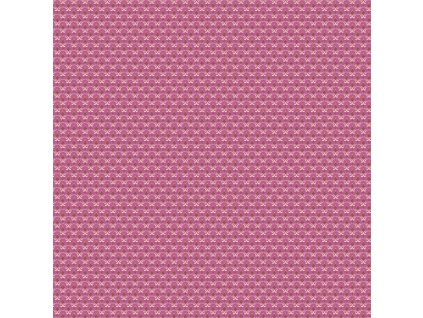 Látka bavlna v metráži 1627E s geometrickým motivem, vzor ornament na růžovém podkladu