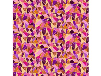 Látka bavlna v metráži 152P s geometrickým motivem, vzor barevná mozaika