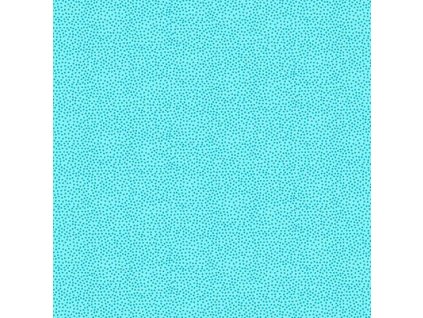 Látka bavlna v metráži 154B s geometrickým motivem, vzor modrý puntík na světle modrém podkladu