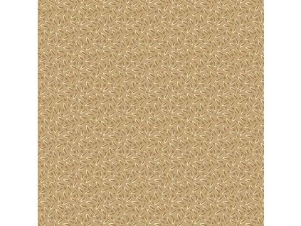Látka bavlna v metráži 1668N1 s přírodním motivem, vzor semenný lusk na světle hnědém podkladu