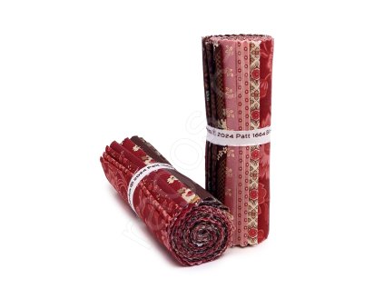 Set látek Always And Forever R se vzorem květin v červených a hnědých odstínech