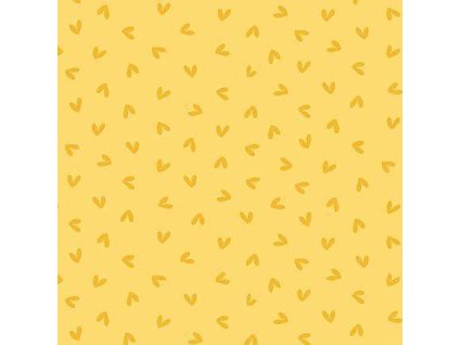 Látka bavlna v metráži 1578Y s geometrickým motivem, vzor srdíčka ve tvaru včelích křídel na modrém podkladu