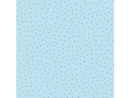 Látka bavlna v metráži 1580B s geometrickým motivem, vzor modrý puntík na modrém podkladu