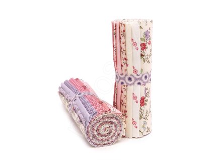 Set látek Ayla E s květinovým a geometrickým vzorem v růžových, fialových a smetanových odstínech